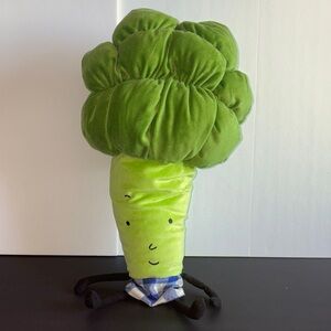 IKEA TORVA Broccoli Plush Blue Checkered Skirt Anthropomorphic Soft Toy Pillow